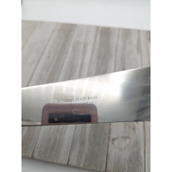 Vintage Burnco Stainless Cake Pie Serrated Spatula Server 9 1/2" Wood Handle - Picture 8 of 8